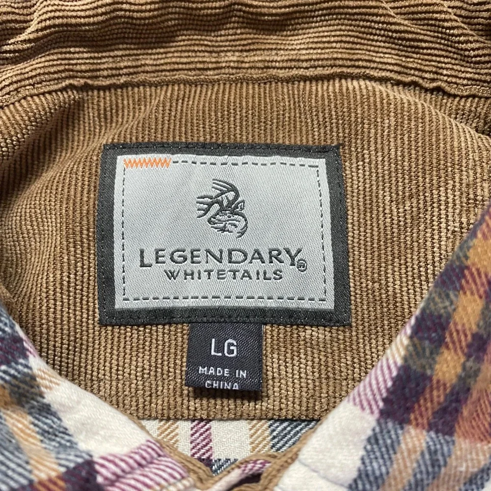 Legendary Whitetails Brown Camp Flannel Mens‎ Large Long Sleeve Button Up Grunge